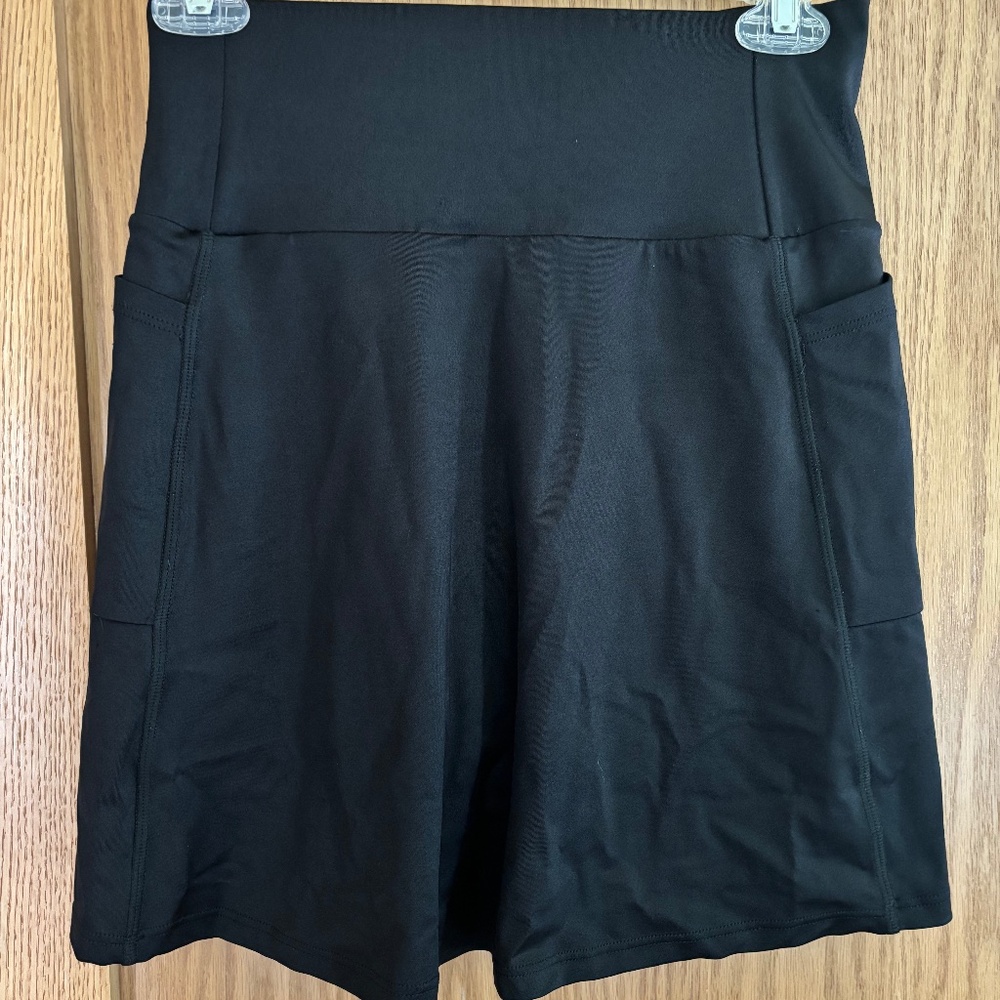 K-Deer Athletic Skort Skirt Black With Pockets Size Small